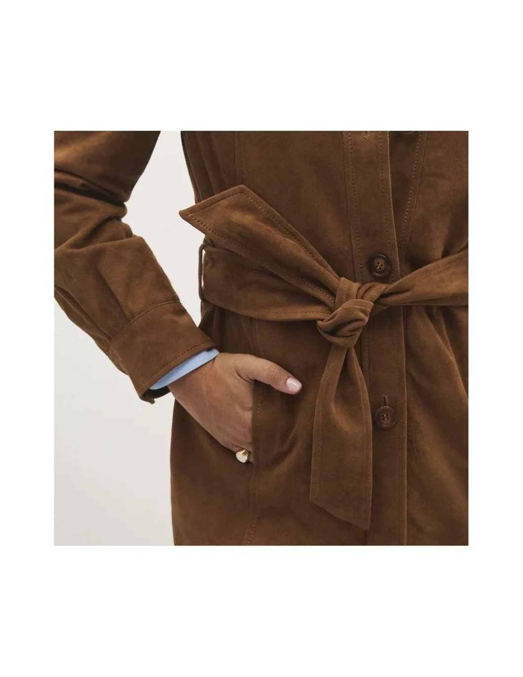 MONPIEL Trench de Ante*Mujer Chaquetas De Cuero Mujer