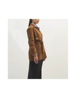 MONPIEL Trench de Ante*Mujer Chaquetas De Cuero Mujer