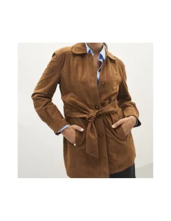 MONPIEL Trench de Ante*Mujer Chaquetas De Cuero Mujer