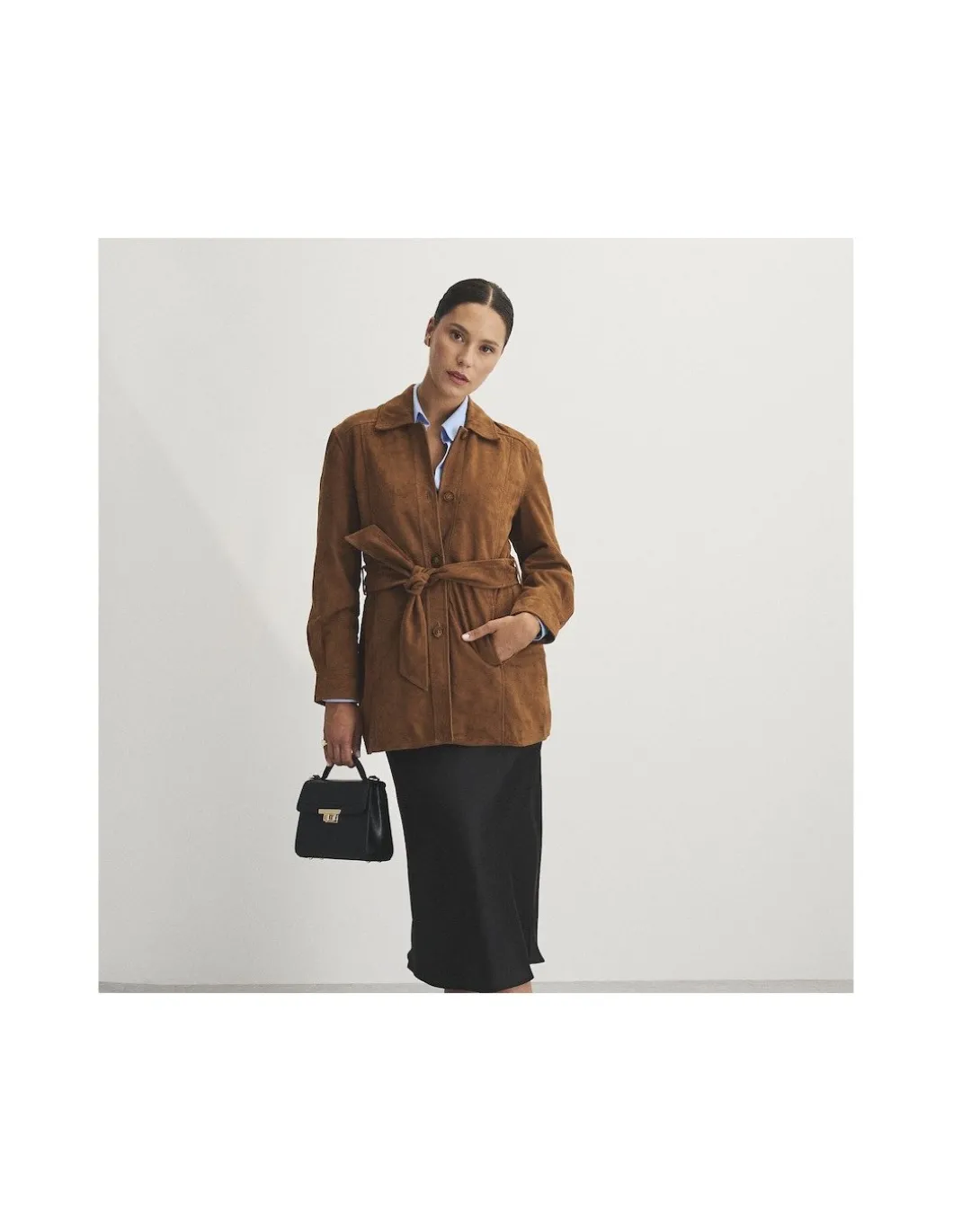 MONPIEL Trench de Ante*Mujer Chaquetas De Cuero Mujer