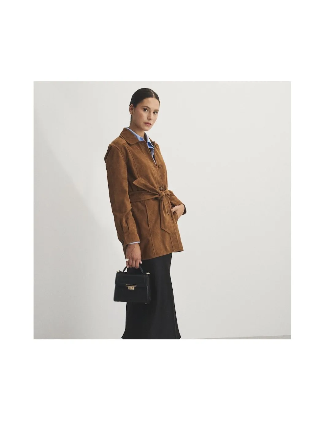 MONPIEL Trench de Ante*Mujer Chaquetas De Cuero Mujer