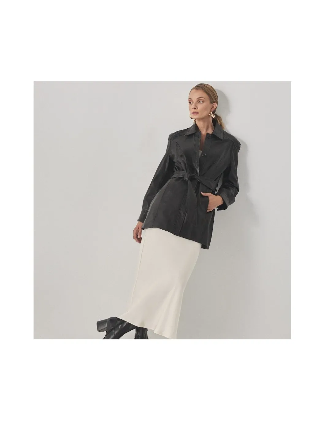 MONPIEL Trench de Cuero Negra*Mujer Chaquetas De Cuero Mujer